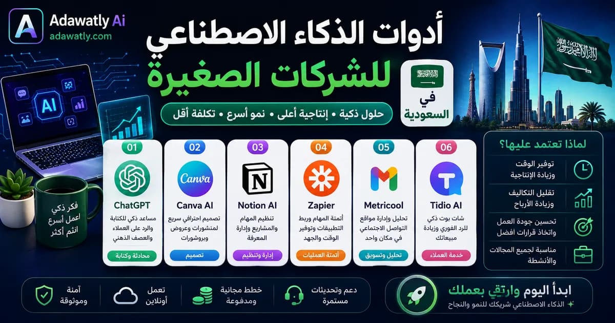 أدوات الذكاء الاصطناعي للشركات الصغيرة في السعودية