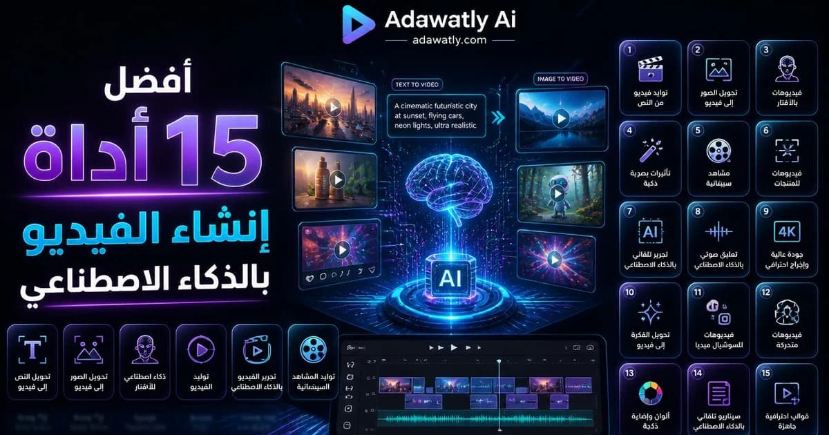 أفضل 15 أداة لإنشاء الفيديو بالذكاء الاصطناعي