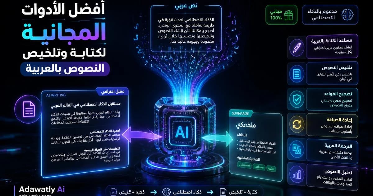 أفضل الأدوات المجانية لكتابة وتلخيص النصوص بالعربية